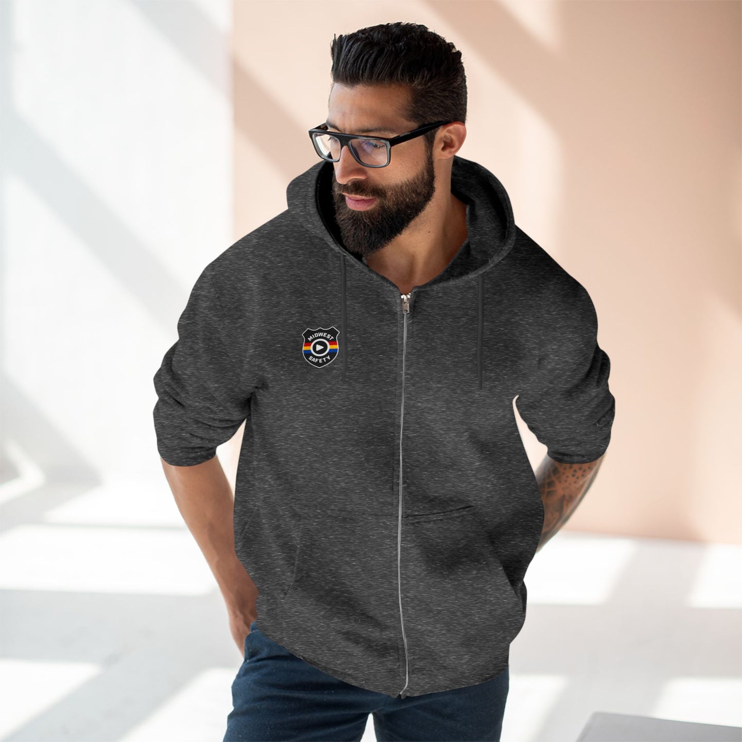 Cozy Unisex Zip Hoodie with Unique Design - Perfect for Casual Wear