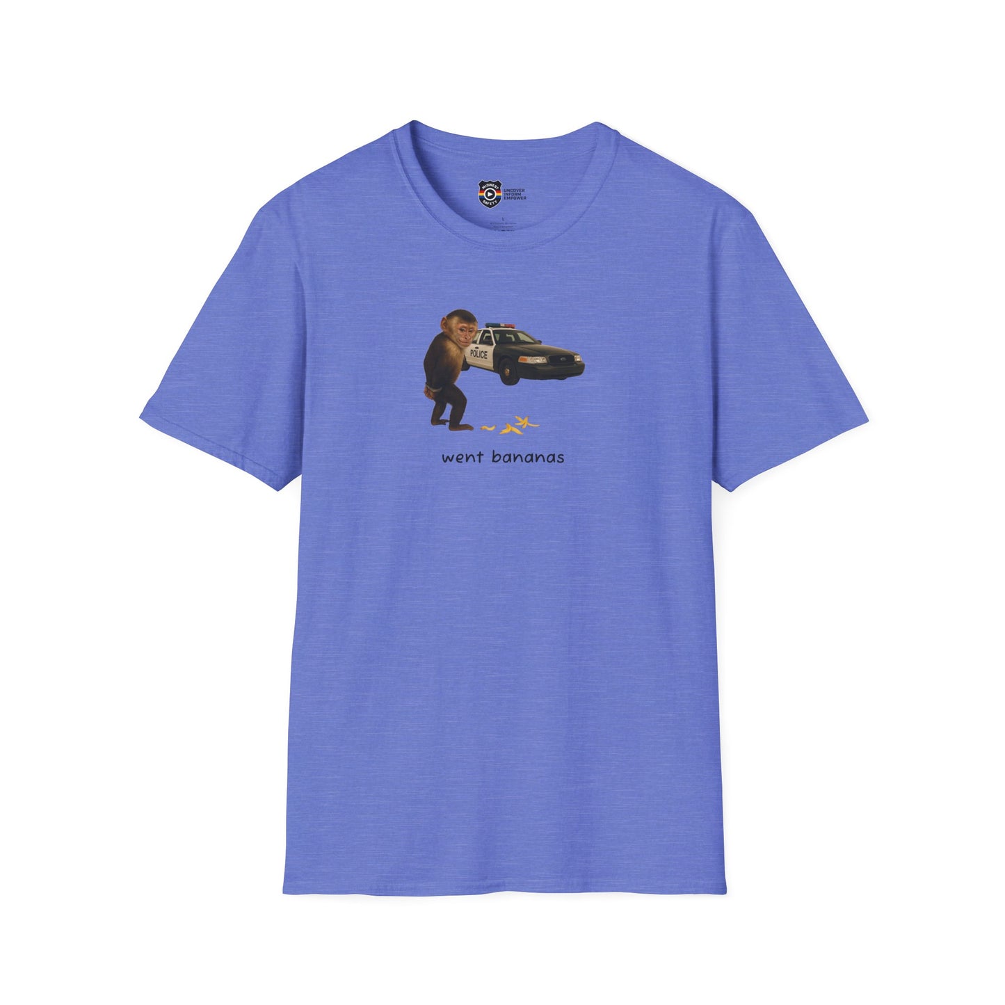 Went Bananas Unisex Softstyle Police Silly T-Shirt - Fun & Quirky Graphic Tee