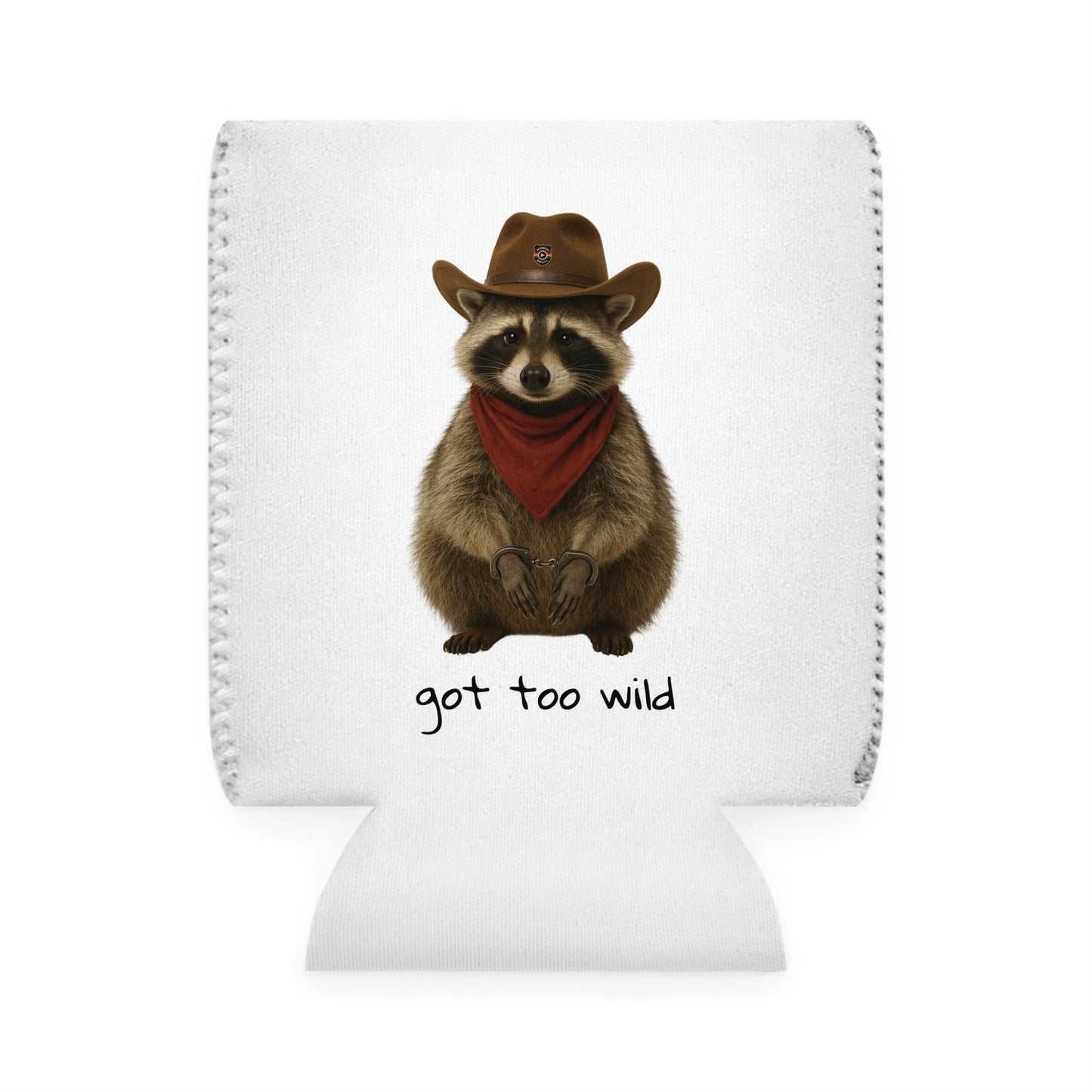 Wild Raccoon Can Cooler Sleeve | Funny Drink Holder for Parties, BBQs, Camping, Gifts for Friends, Summer Fun