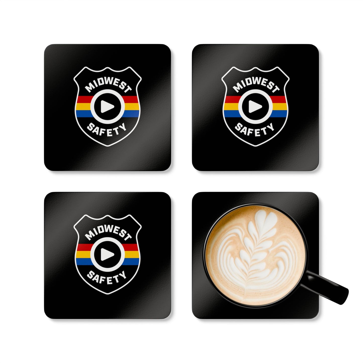 Midwest Safety Corkwood Coaster Set | Durable Drink Coasters for Home Decor, Housewarming Gift, Barware, Kitchen Decor, Eco-Friendly