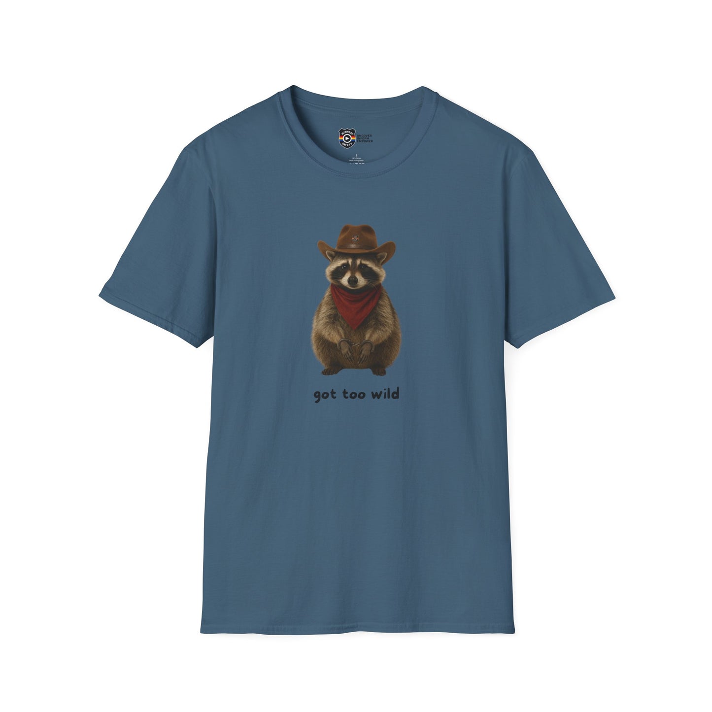 Got Too Wild Raccoon Cowboy Unisex Softstyle T-Shirt