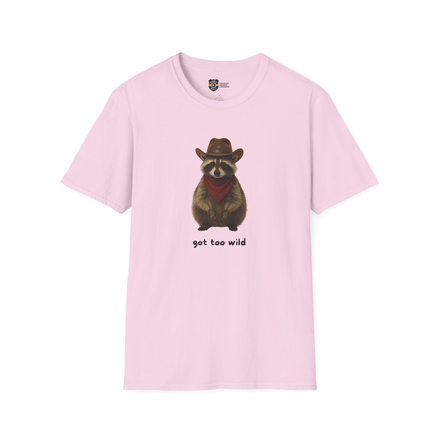 Got Too Wild Raccoon Cowboy Unisex Softstyle T-Shirt