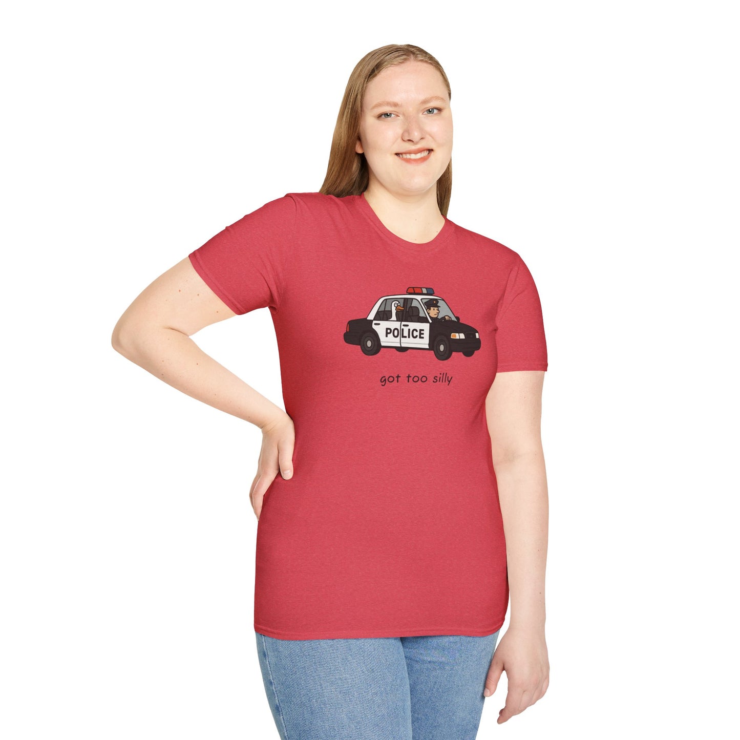 Unisex Softstyle Police Silly T-Shirt - Fun & Quirky Graphic Tee Alternate