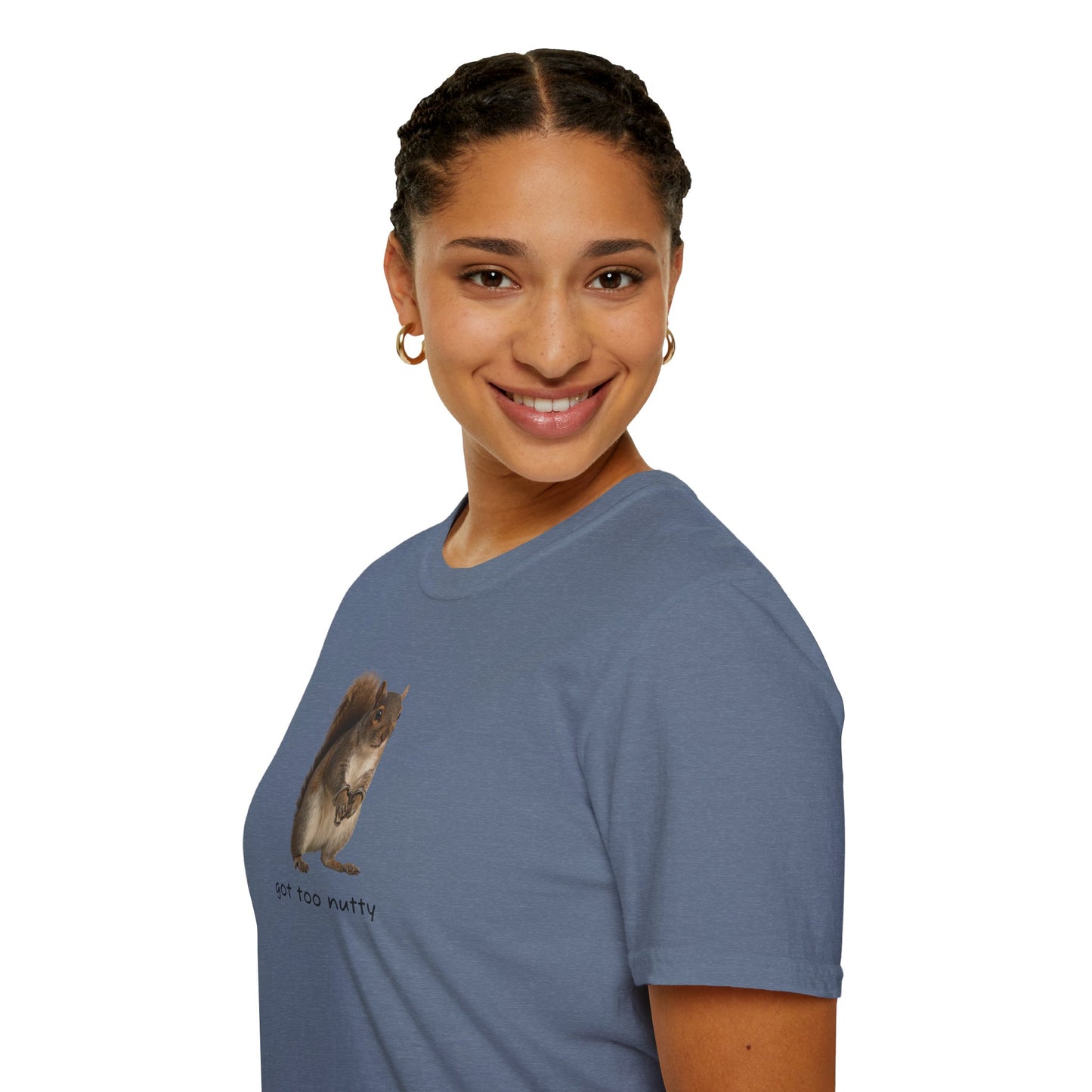 Got Too Nutty Unisex Softstyle Police Silly T-Shirt - Fun & Quirky Graphic Tee