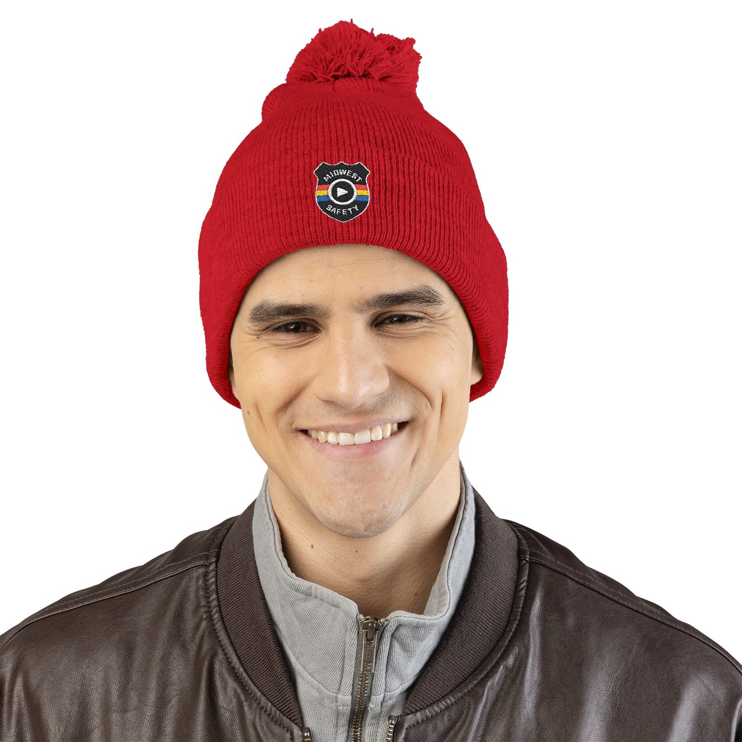 Cozy Pom-Pom Knit Cap - Stylish Winter Beanie, Holiday Gift, Warm Hat for Outdoor Activities, Beanie with Custom Embroidery