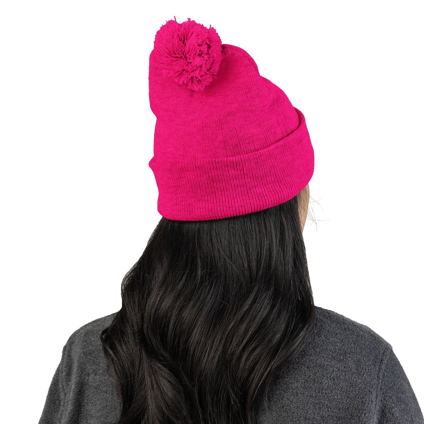 Cozy Pom-Pom Knit Cap for Winter Adventures, Warm Winter Beanie, Custom Embroidered Hat, Gift for Him and Her, Fashionable Knit Cap