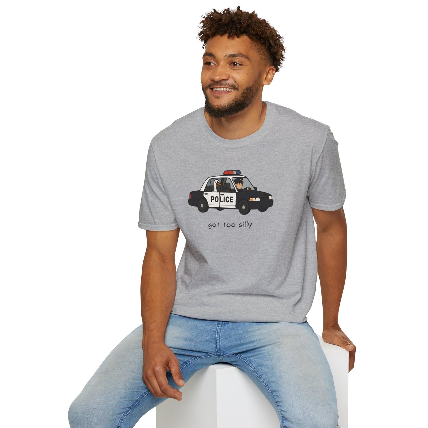 Unisex Softstyle Police Silly T-Shirt - Fun & Quirky Graphic Tee Alternate