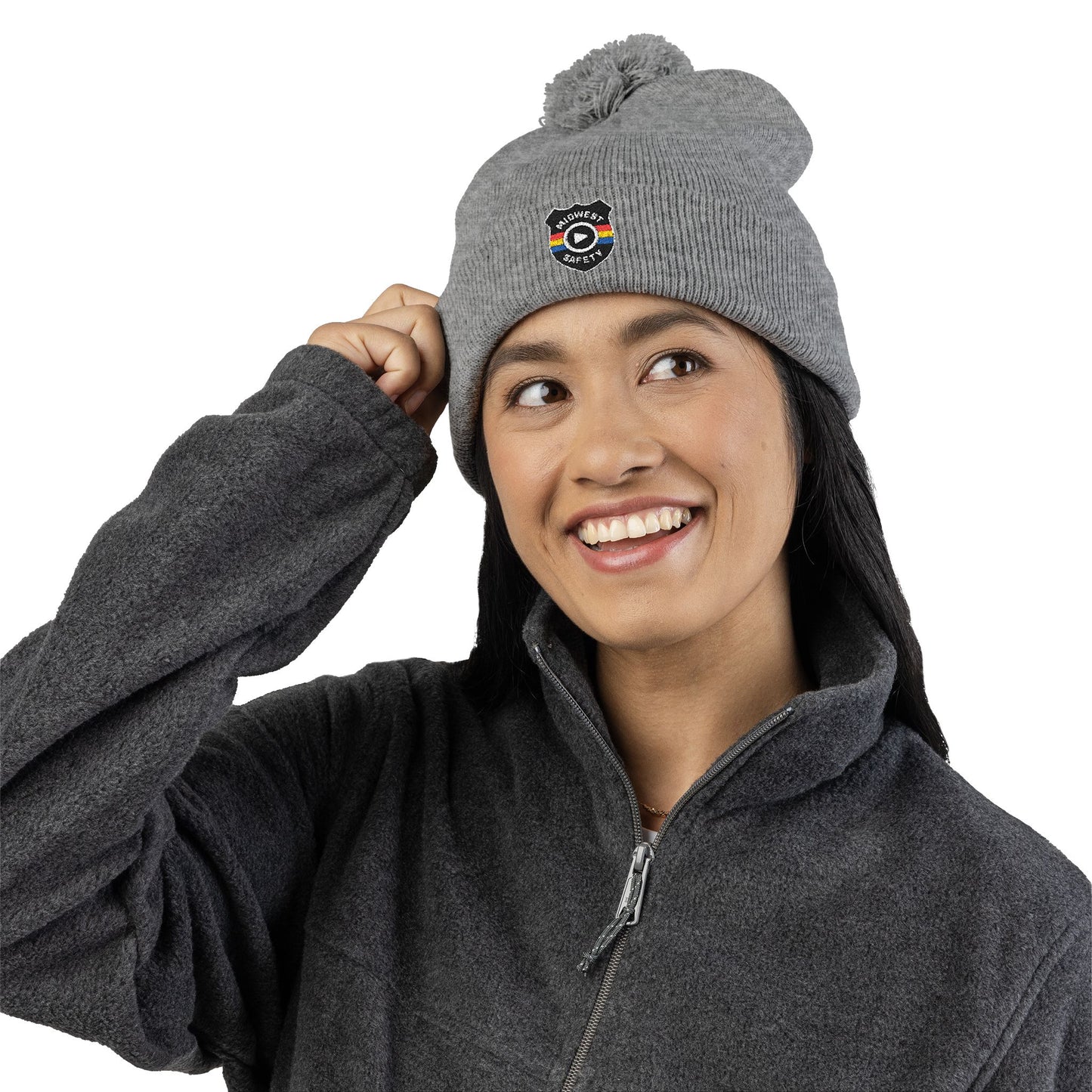 Cozy Pom-Pom Knit Cap - Stylish Winter Beanie, Holiday Gift, Warm Hat for Outdoor Activities, Beanie with Custom Embroidery