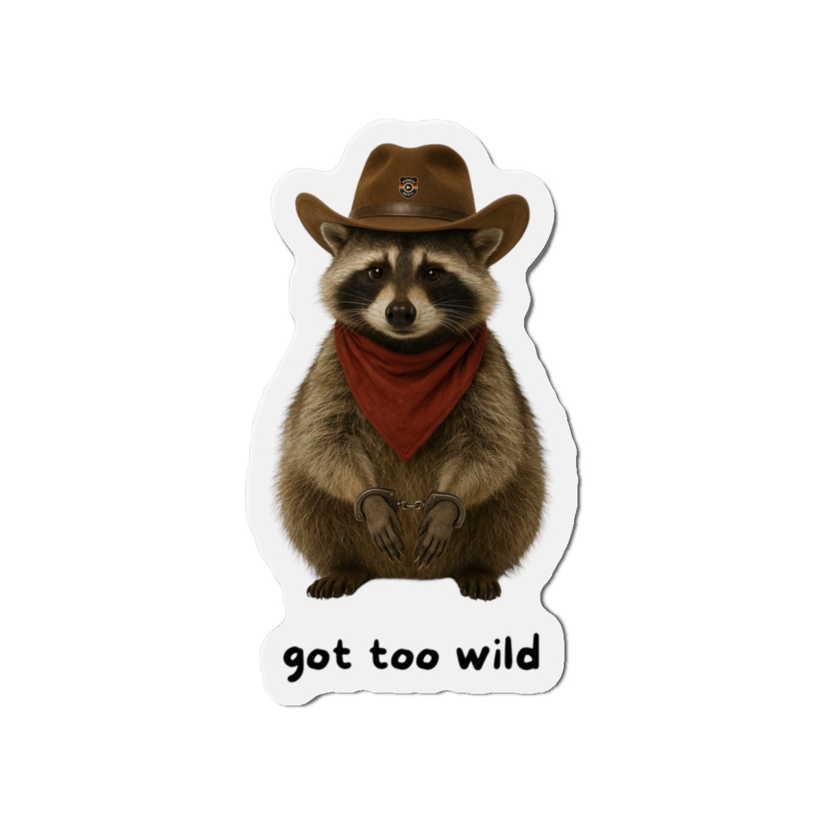 Fun Raccoon Die-Cut Magnet | "Got Too Wild" Design