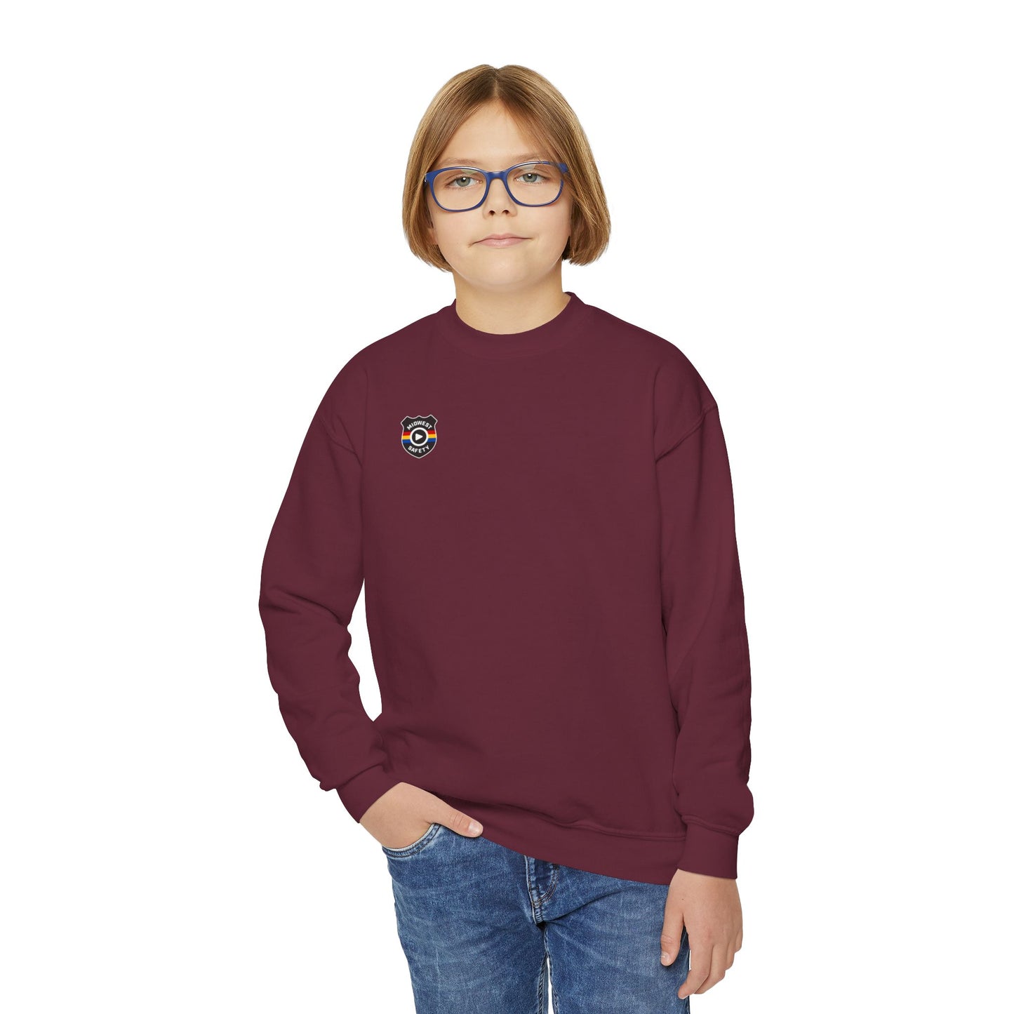 Youth Crewneck Sweatshirt - Cute Logo Design, Cozy Kids Apparel for Everyday Wear, Gifts for Birthdays, Holidays