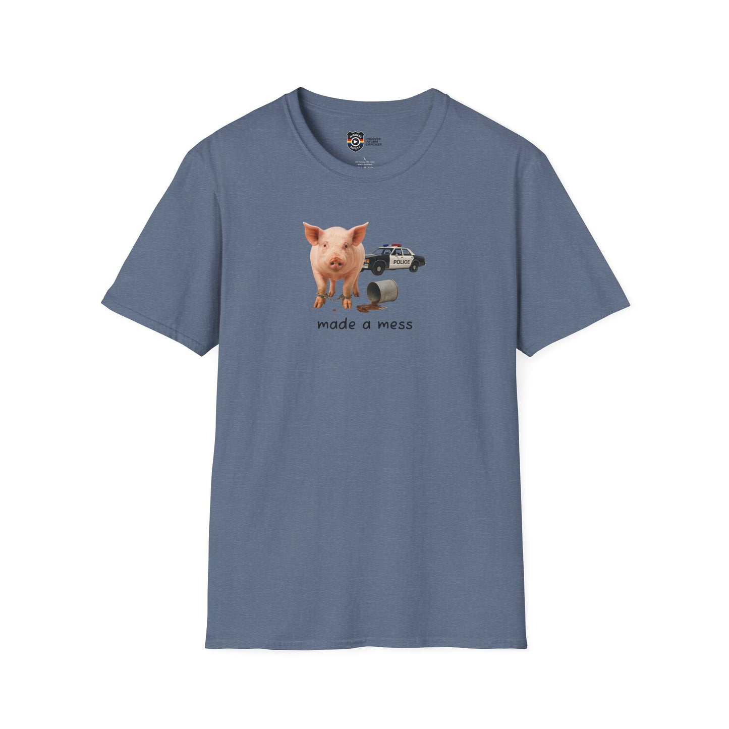 Unisex Softstyle Police Silly T-Shirt 'Made a Mess' - Fun & Quirky Graphic Tee