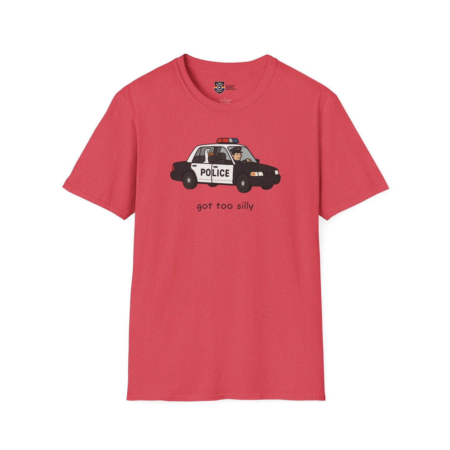 Unisex Softstyle Police Silly T-Shirt - Fun & Quirky Graphic Tee Alternate