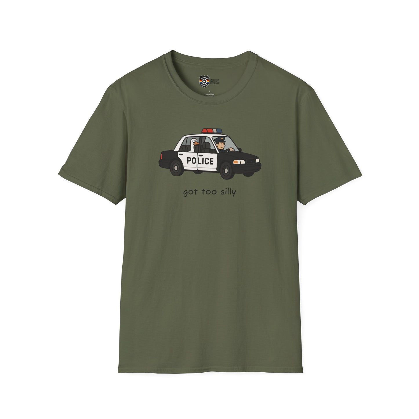Unisex Softstyle Police Silly T-Shirt - Fun & Quirky Graphic Tee Alternate