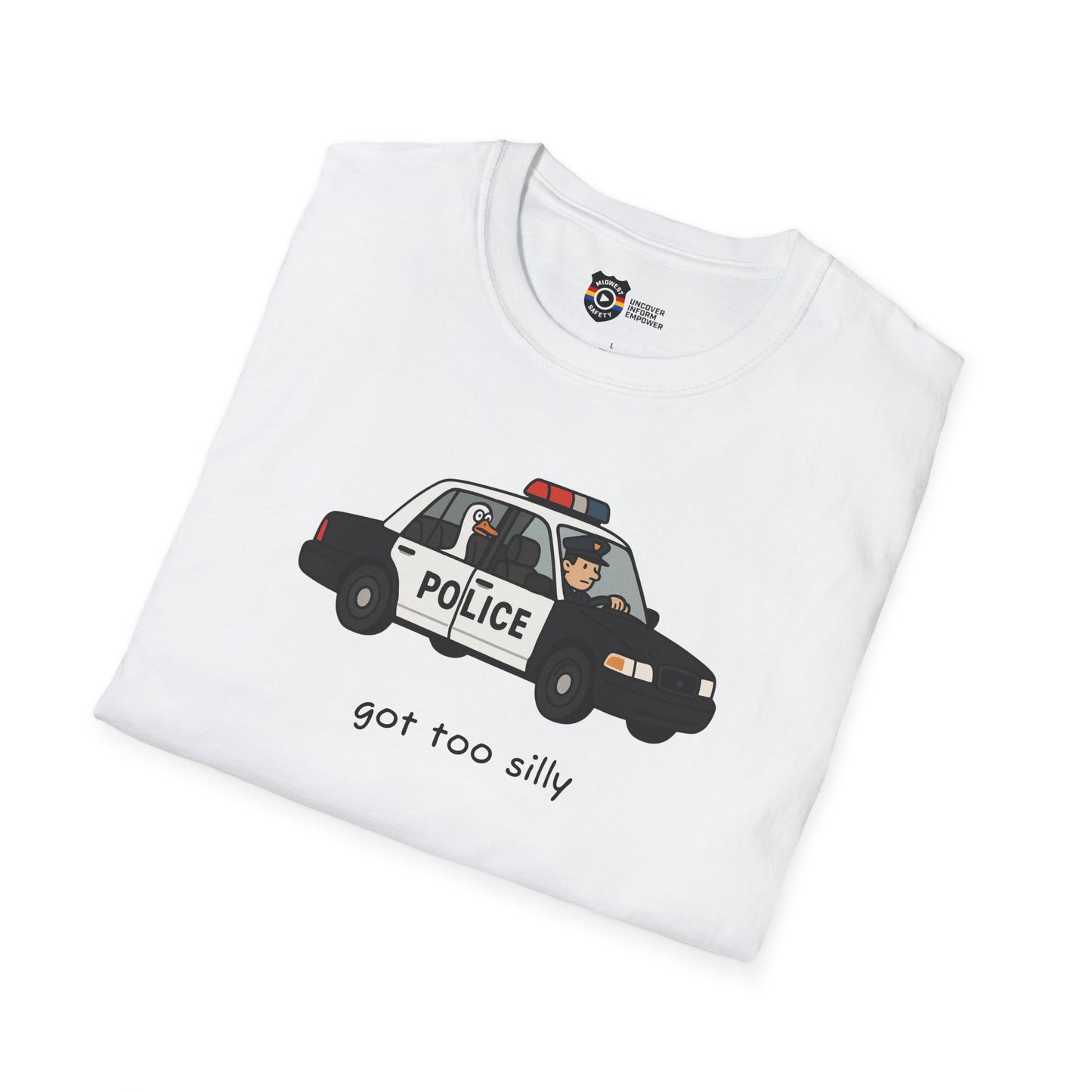 Unisex Softstyle Police Silly T-Shirt - Fun & Quirky Graphic Tee Alternate
