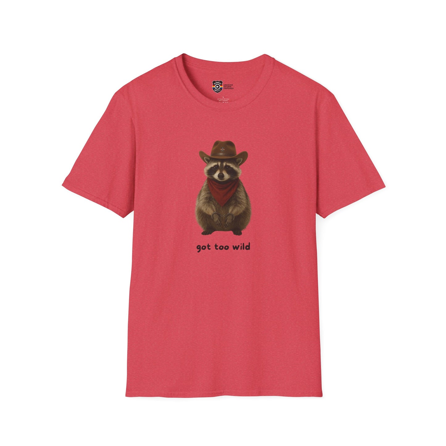 Got Too Wild Raccoon Cowboy Unisex Softstyle T-Shirt