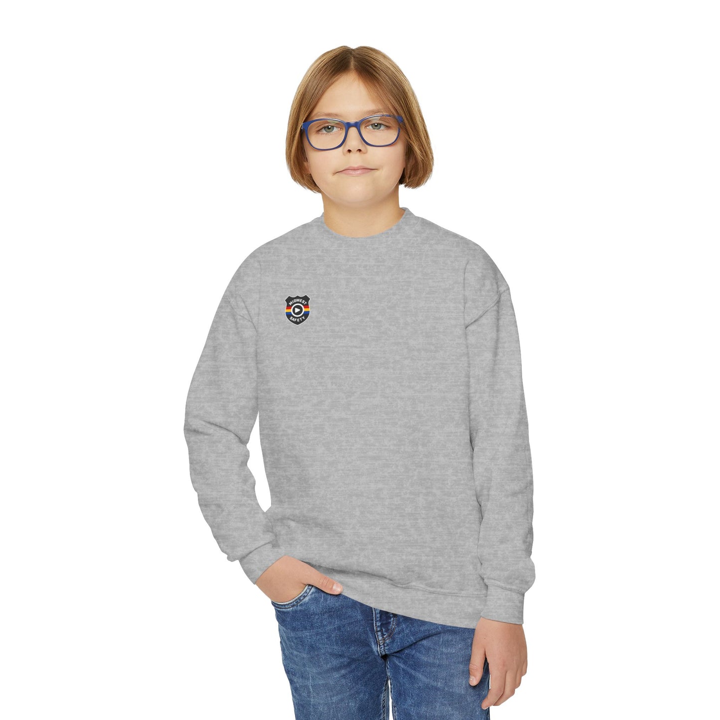 Youth Crewneck Sweatshirt - Cute Logo Design, Cozy Kids Apparel for Everyday Wear, Gifts for Birthdays, Holidays