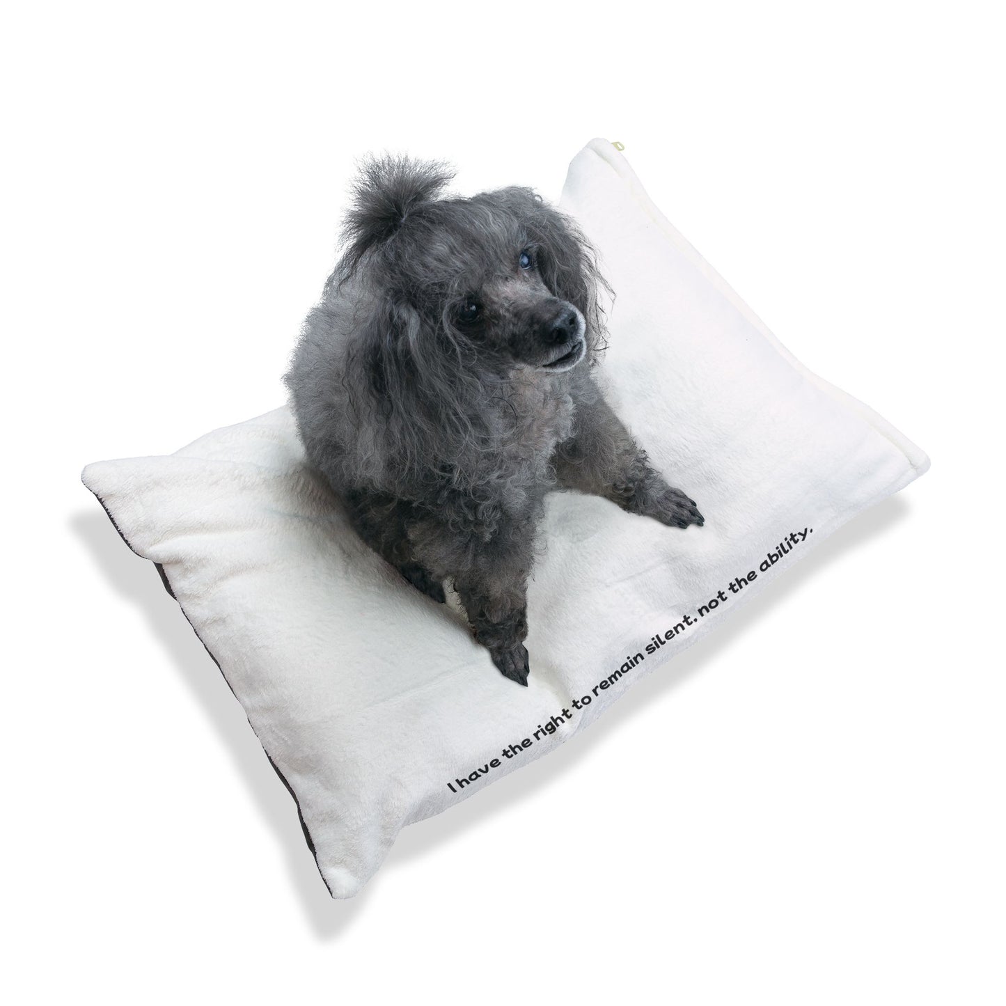Right to Remain Silent, Not the Ability Pet Bed with Humorous Quote - Perfect for Dog Lovers
