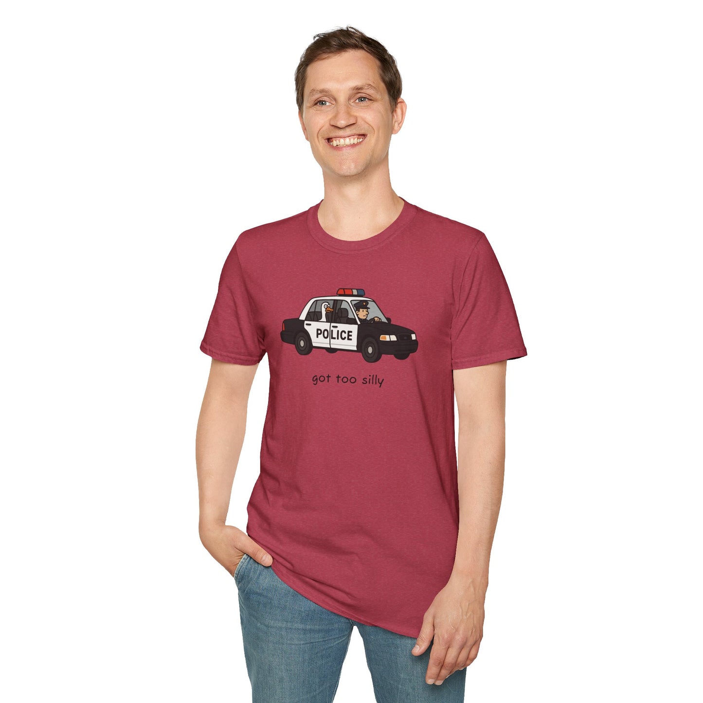 Unisex Softstyle Police Silly T-Shirt - Fun & Quirky Graphic Tee Alternate