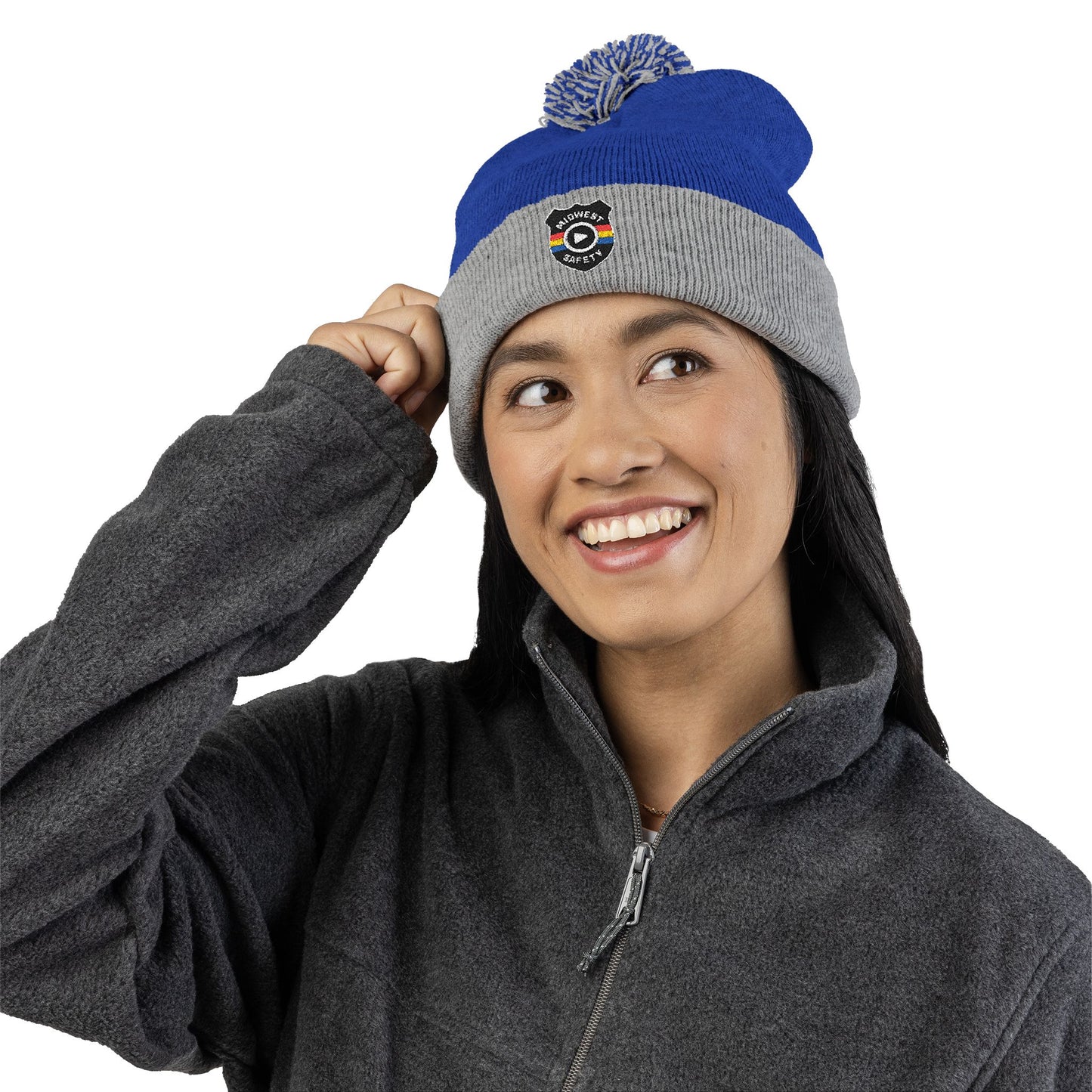 Cozy Pom-Pom Knit Cap - Stylish Winter Beanie, Holiday Gift, Warm Hat for Outdoor Activities, Beanie with Custom Embroidery
