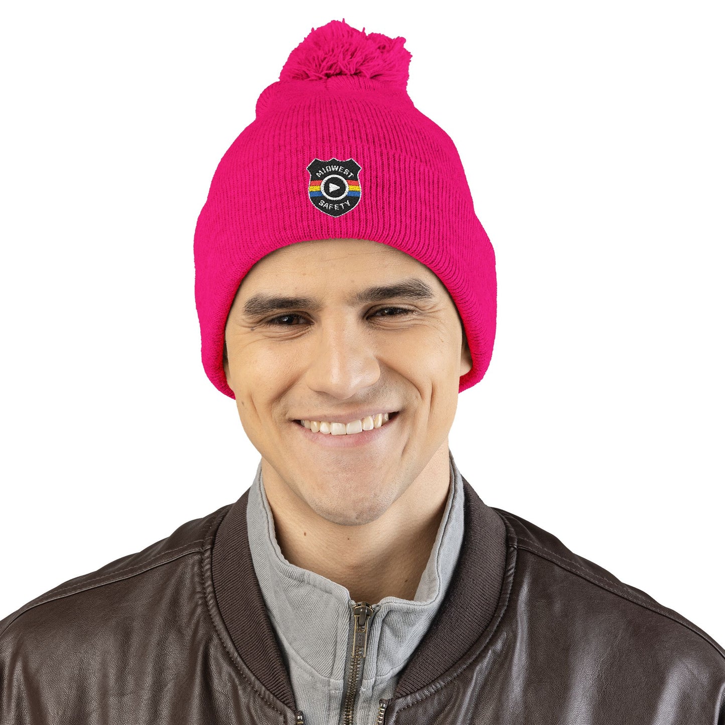 Cozy Pom-Pom Knit Cap - Stylish Winter Beanie, Holiday Gift, Warm Hat for Outdoor Activities, Beanie with Custom Embroidery