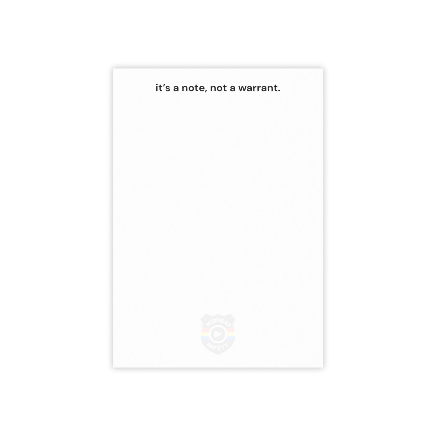 Humorous Post-it® Note Pads - 'It's a Note, Not a Warrant' - Perfect for Office & Home Use