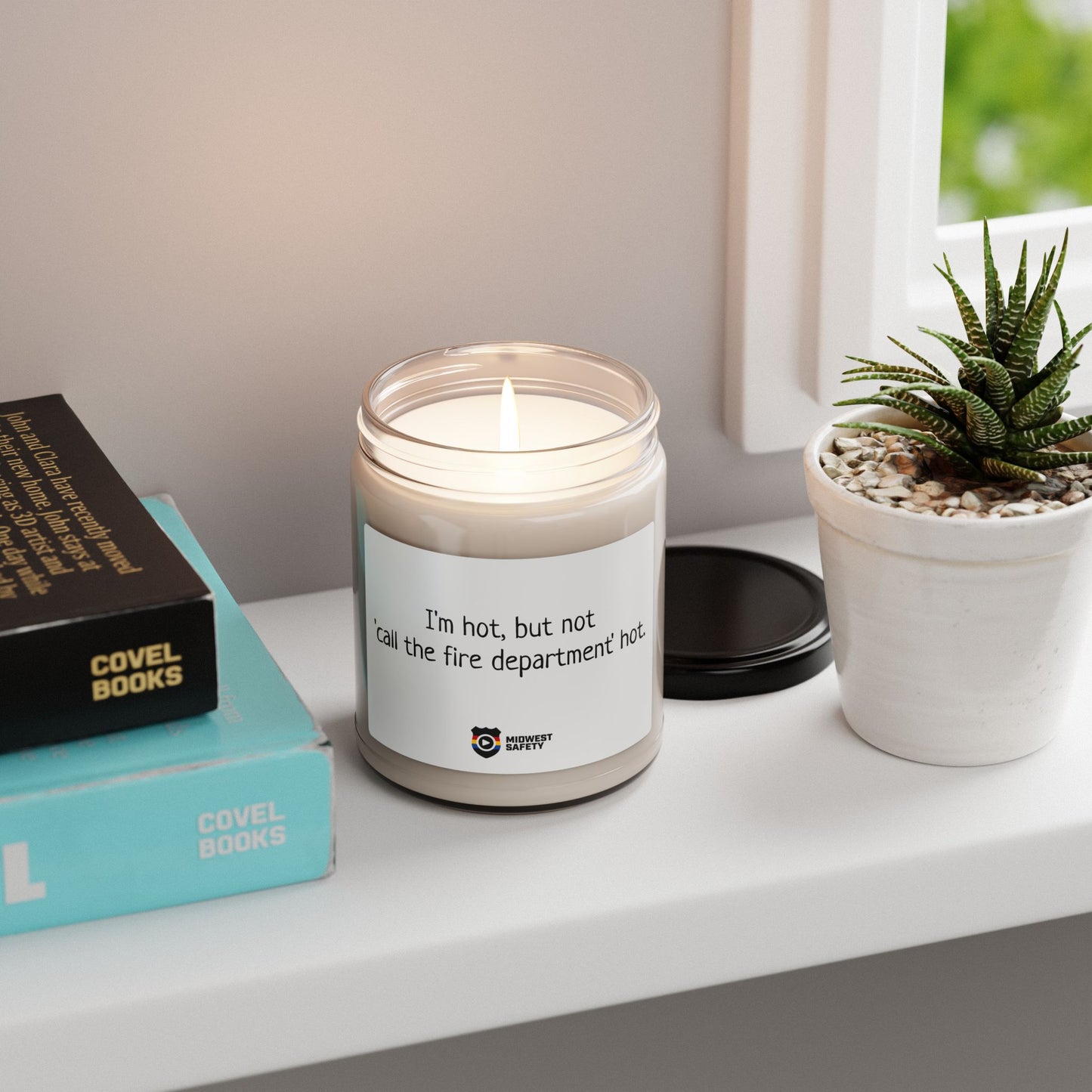 Humorous Soy Candle – "I'm Hot, But Not 'Call the Fire Department' Hot" – 9oz Scented Candle for Fun Gift Giving