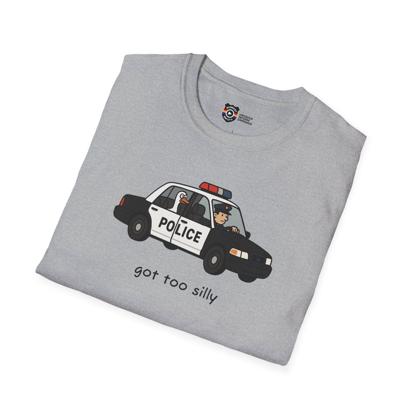 Unisex Softstyle Police Silly T-Shirt - Fun & Quirky Graphic Tee Alternate