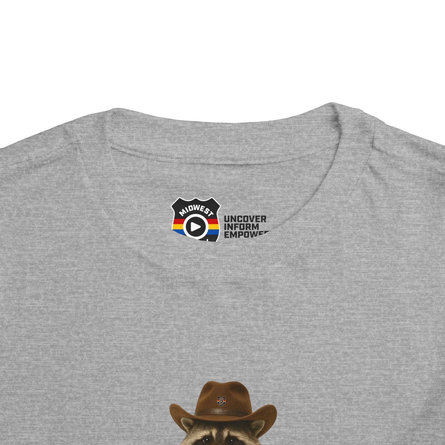 "Got Too Wild" Adorable Toddler T-Shirt with Cowboy Raccoon - "Got Too Wild" Design
