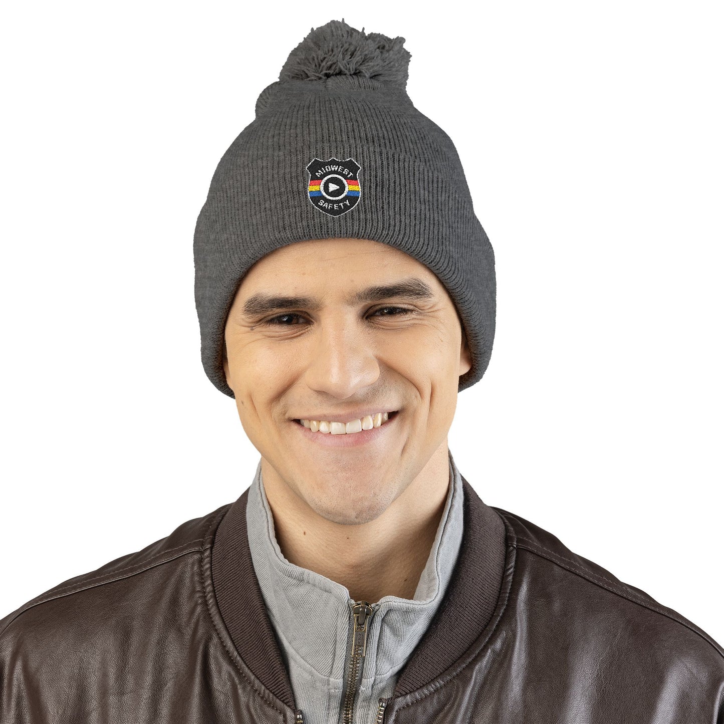 Cozy Pom-Pom Knit Cap - Stylish Winter Beanie, Holiday Gift, Warm Hat for Outdoor Activities, Beanie with Custom Embroidery