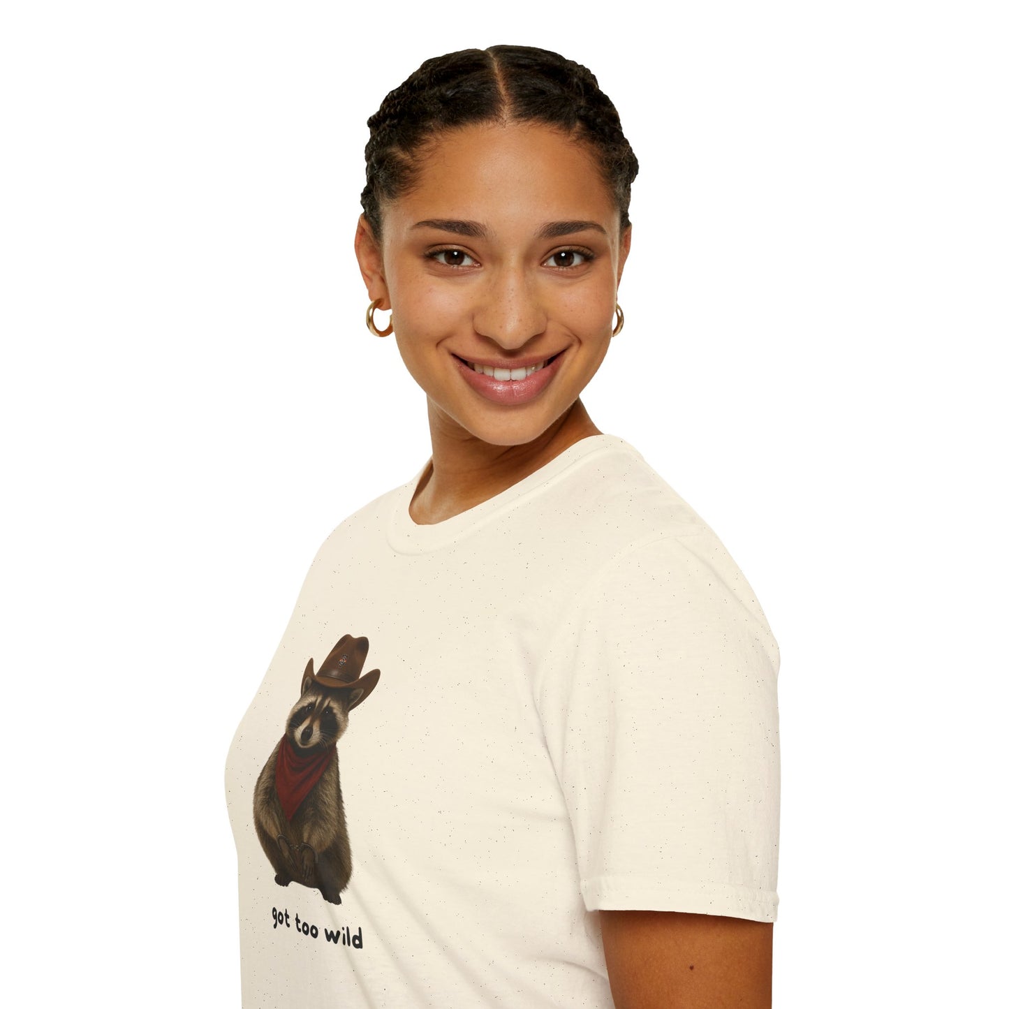 Got Too Wild Raccoon Cowboy Unisex Softstyle T-Shirt
