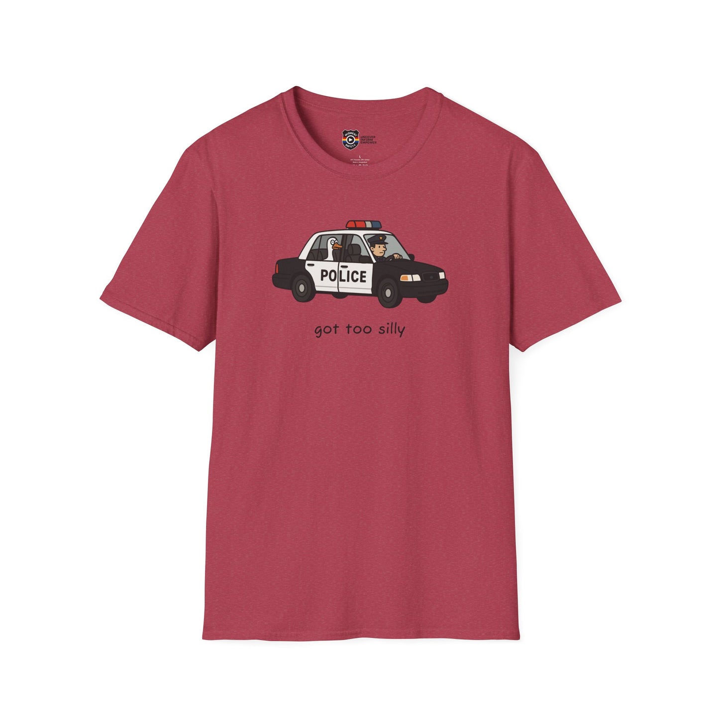 Unisex Softstyle Police Silly T-Shirt - Fun & Quirky Graphic Tee Alternate