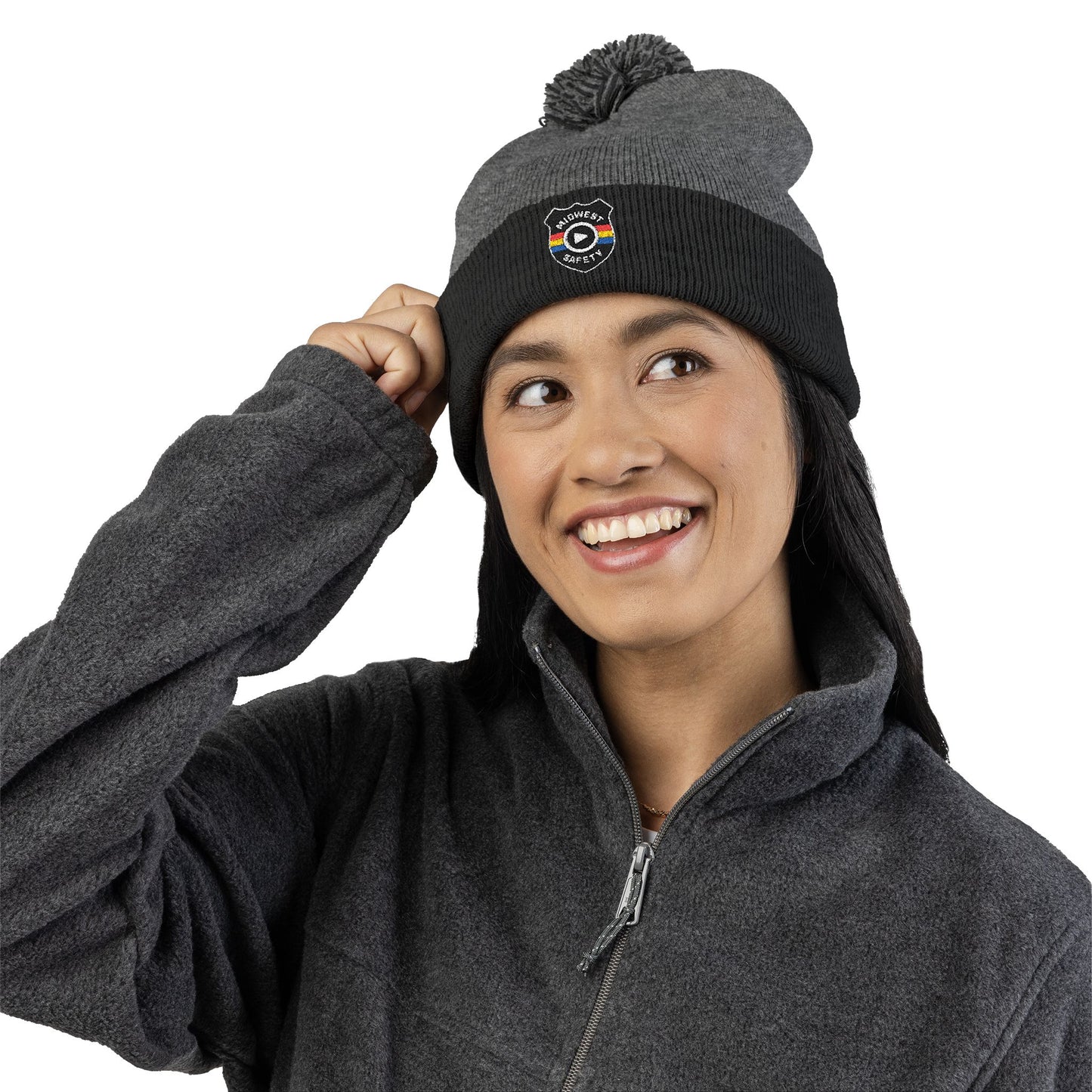 Cozy Pom-Pom Knit Cap - Stylish Winter Beanie, Holiday Gift, Warm Hat for Outdoor Activities, Beanie with Custom Embroidery