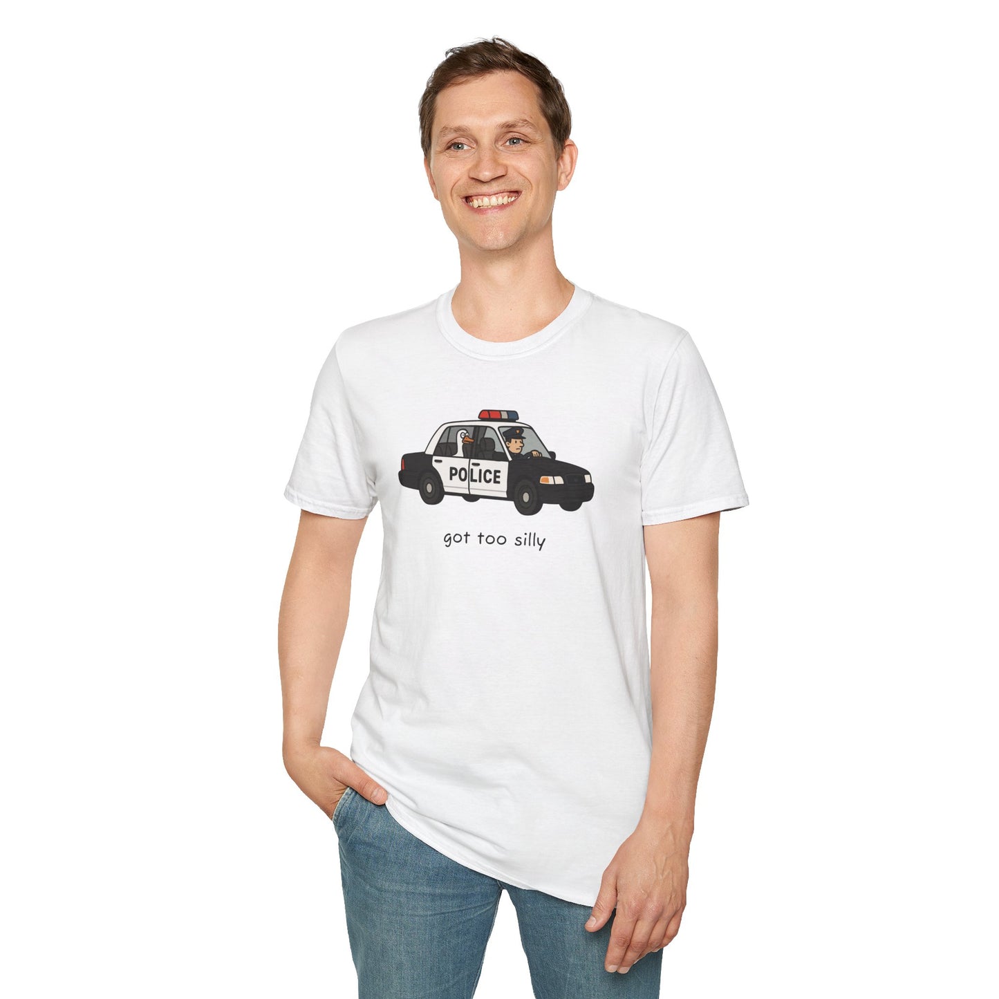 Unisex Softstyle Police Silly T-Shirt - Fun & Quirky Graphic Tee Alternate
