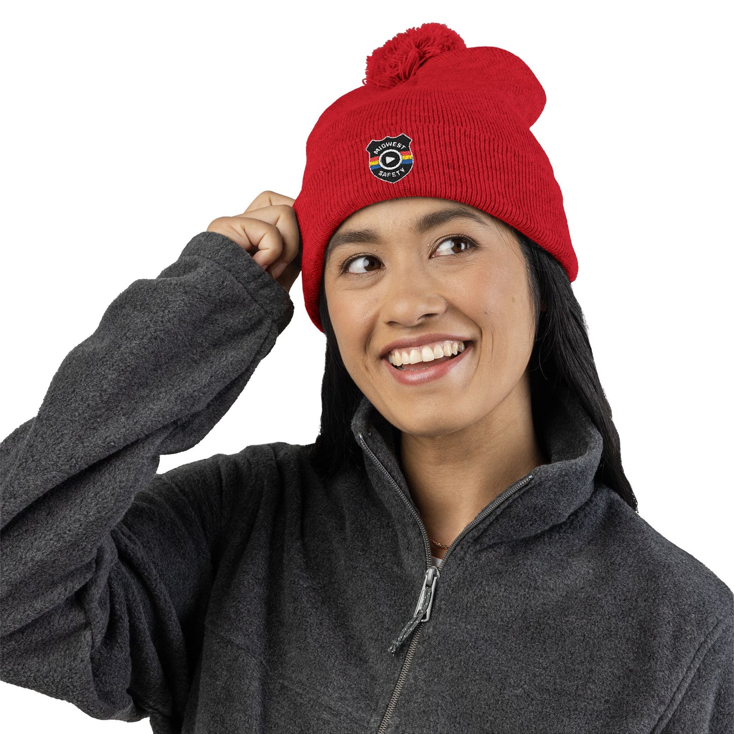 Cozy Pom-Pom Knit Cap - Stylish Winter Beanie, Holiday Gift, Warm Hat for Outdoor Activities, Beanie with Custom Embroidery