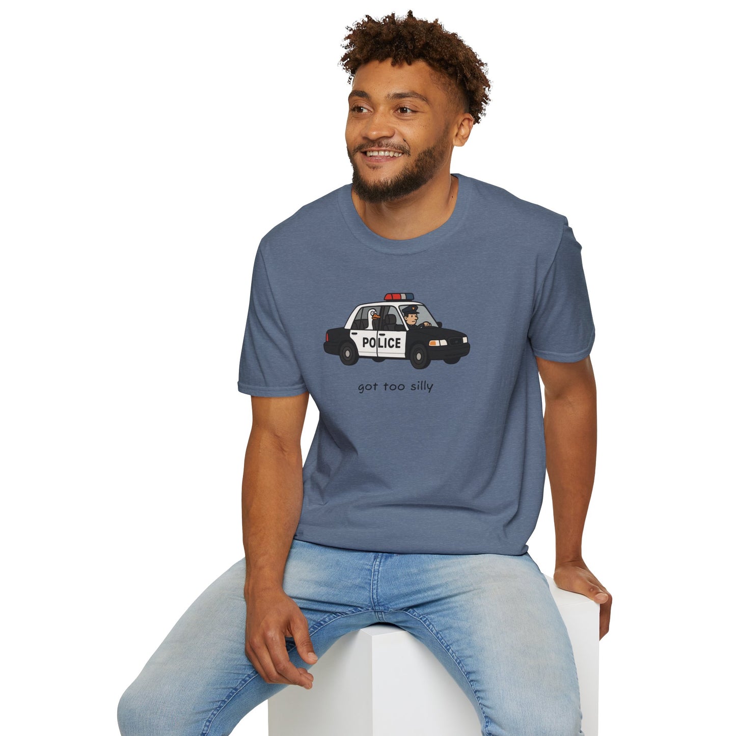 Unisex Softstyle Police Silly T-Shirt - Fun & Quirky Graphic Tee Alternate