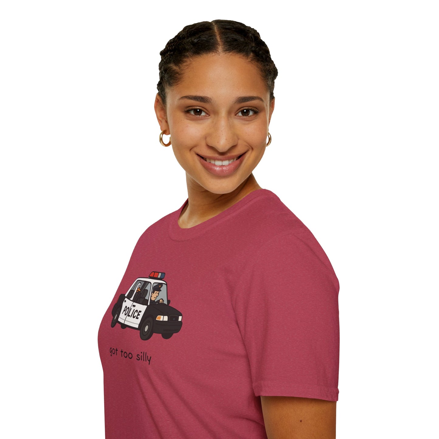 Unisex Softstyle Police Silly T-Shirt - Fun & Quirky Graphic Tee Alternate