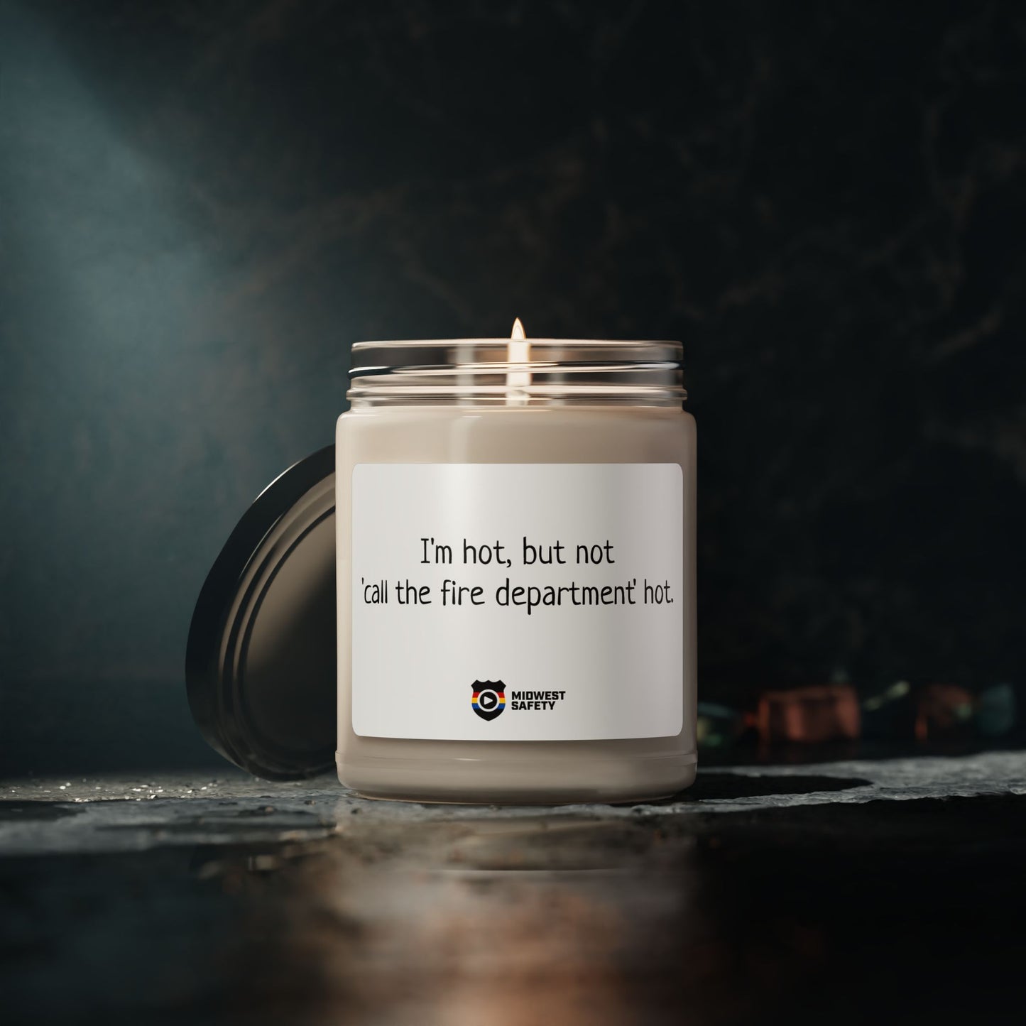 Humorous Soy Candle – "I'm Hot, But Not 'Call the Fire Department' Hot" – 9oz Scented Candle for Fun Gift Giving