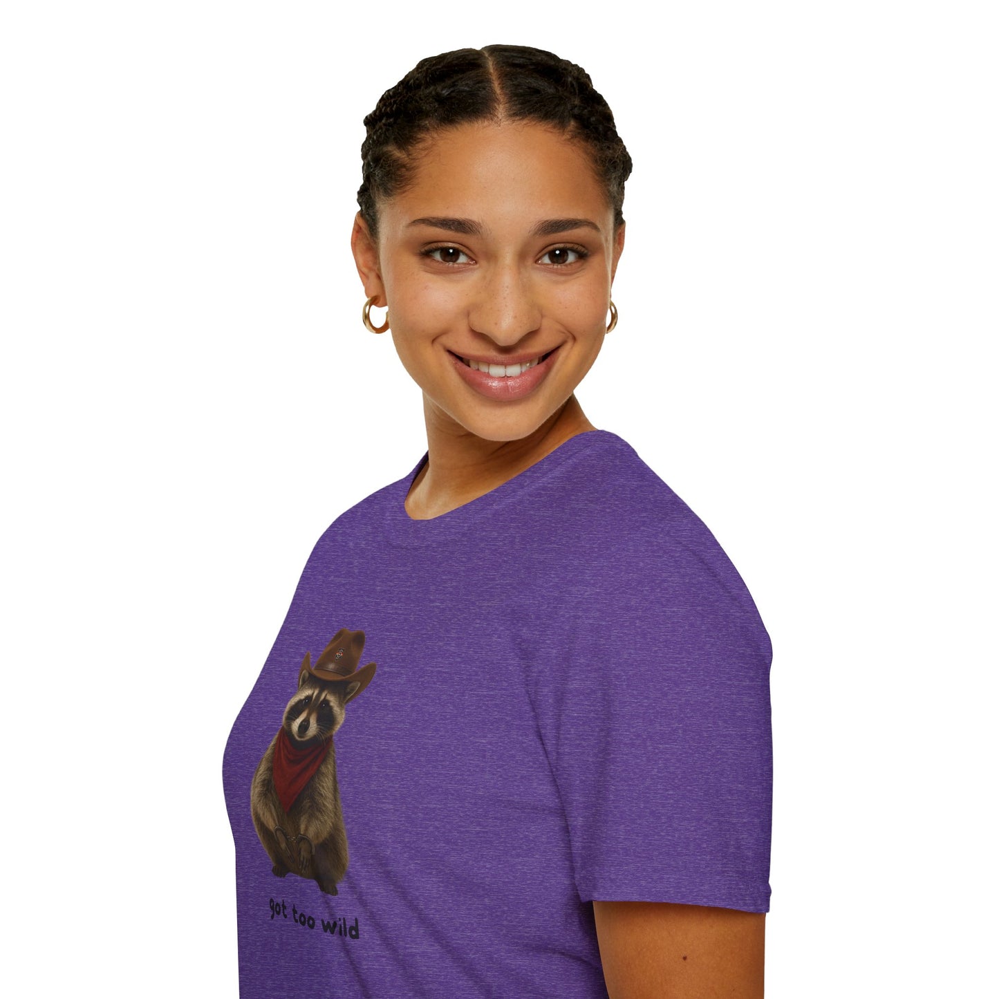Got Too Wild Raccoon Cowboy Unisex Softstyle T-Shirt