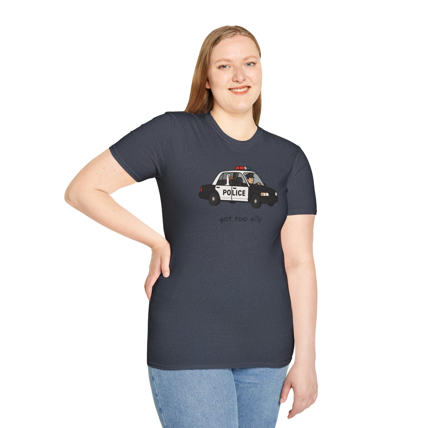 Unisex Softstyle Police Silly T-Shirt - Fun & Quirky Graphic Tee Alternate