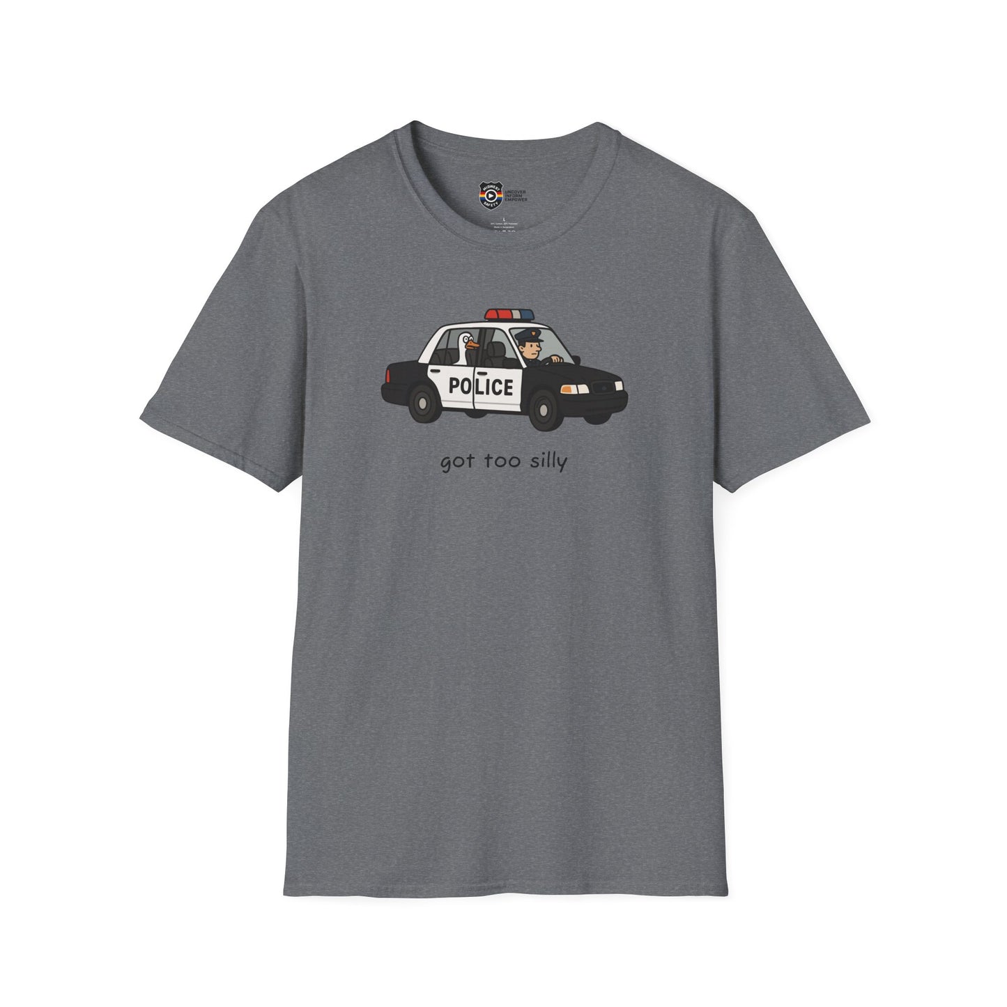 Unisex Softstyle Police Silly T-Shirt - Fun & Quirky Graphic Tee Alternate