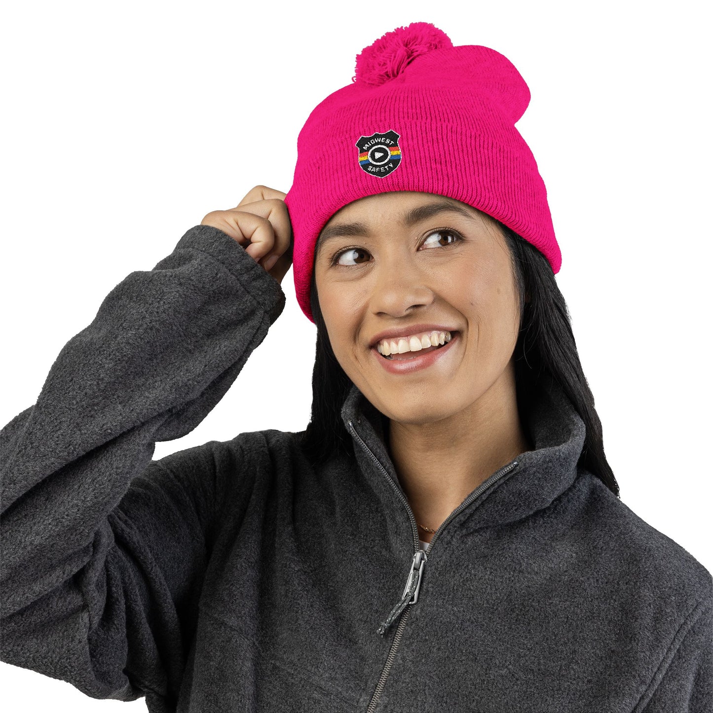 Cozy Pom-Pom Knit Cap - Stylish Winter Beanie, Holiday Gift, Warm Hat for Outdoor Activities, Beanie with Custom Embroidery