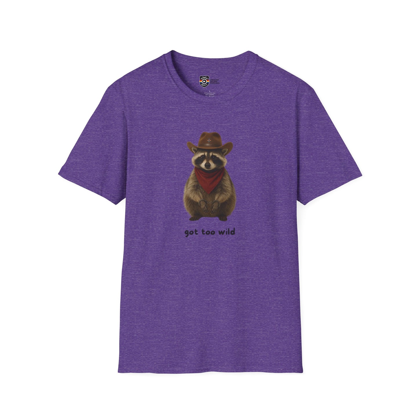 Got Too Wild Raccoon Cowboy Unisex Softstyle T-Shirt
