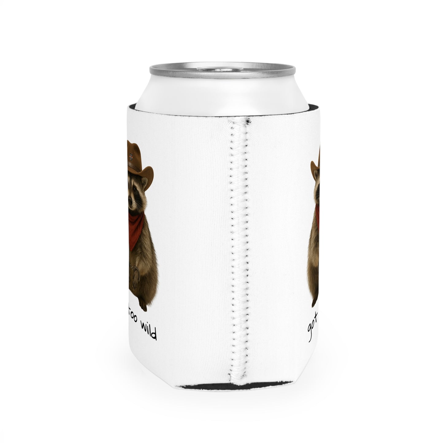 Wild Raccoon Can Cooler Sleeve | Funny Drink Holder for Parties, BBQs, Camping, Gifts for Friends, Summer Fun