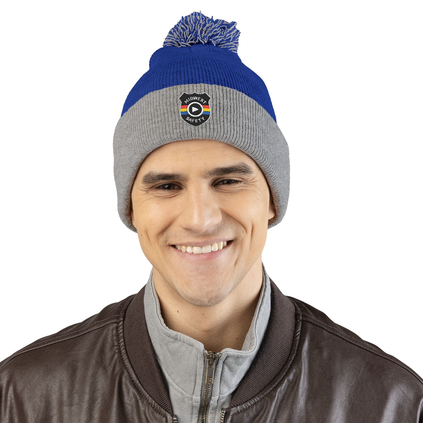 Cozy Pom-Pom Knit Cap - Stylish Winter Beanie, Holiday Gift, Warm Hat for Outdoor Activities, Beanie with Custom Embroidery