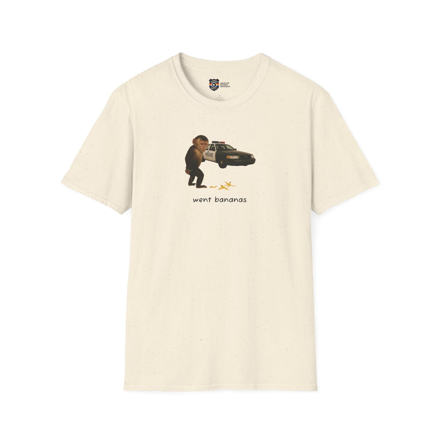 Went Bananas Unisex Softstyle Police Silly T-Shirt - Fun & Quirky Graphic Tee