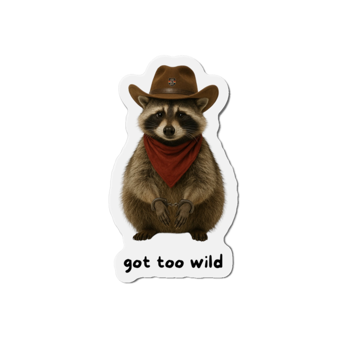 Rebel the Cowboy Raccoon Die-Cut Magnets | Quirky Home Decor, Fun Gifts, Wild West Vibe, Refrigerator Art, Cute Animal Magnet