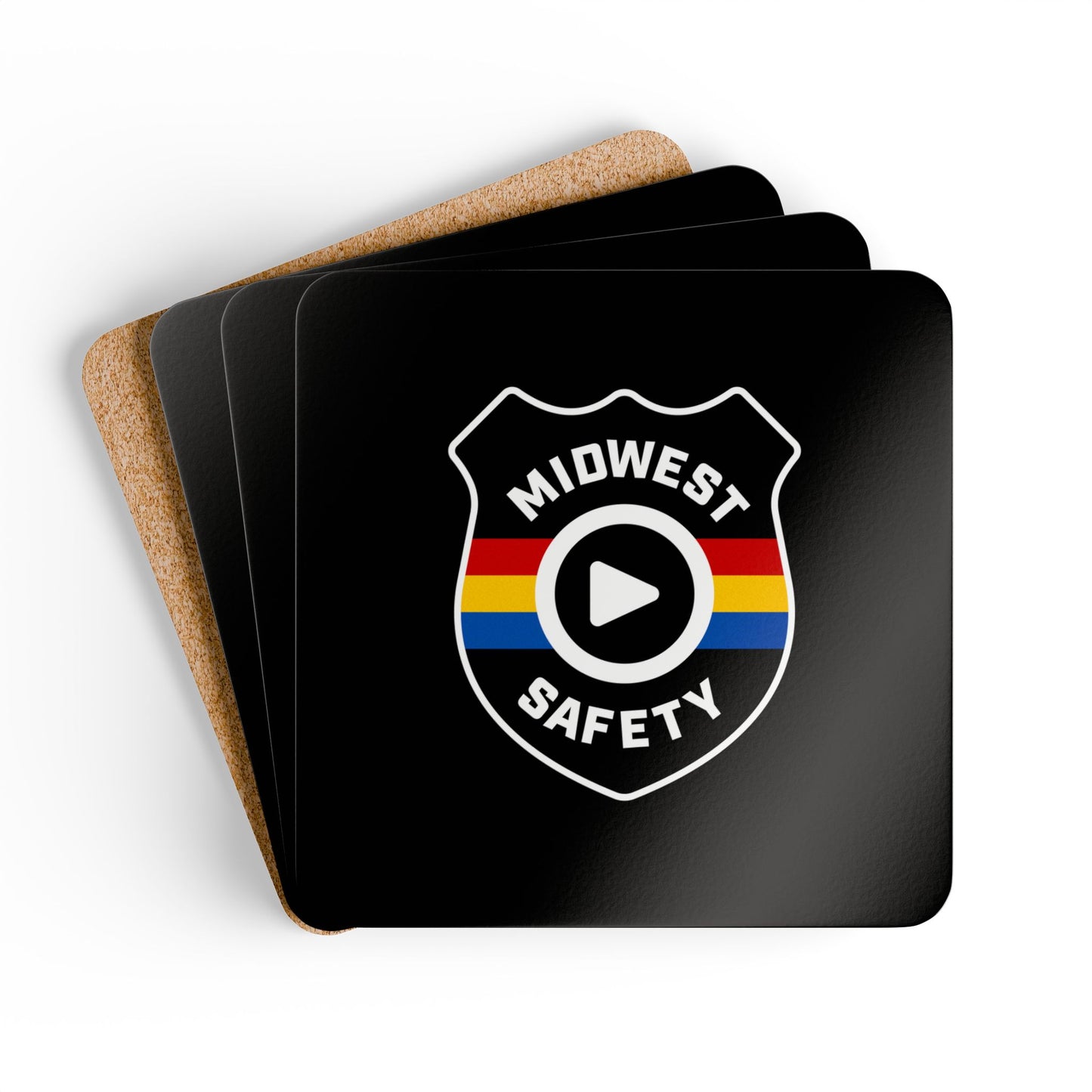 Midwest Safety Corkwood Coaster Set | Durable Drink Coasters for Home Decor, Housewarming Gift, Barware, Kitchen Decor, Eco-Friendly