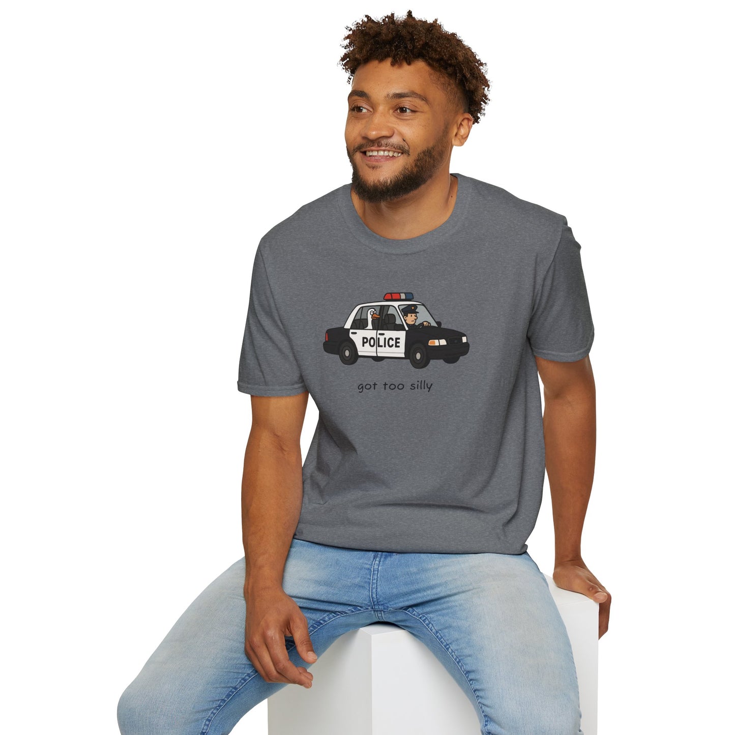 Unisex Softstyle Police Silly T-Shirt - Fun & Quirky Graphic Tee Alternate