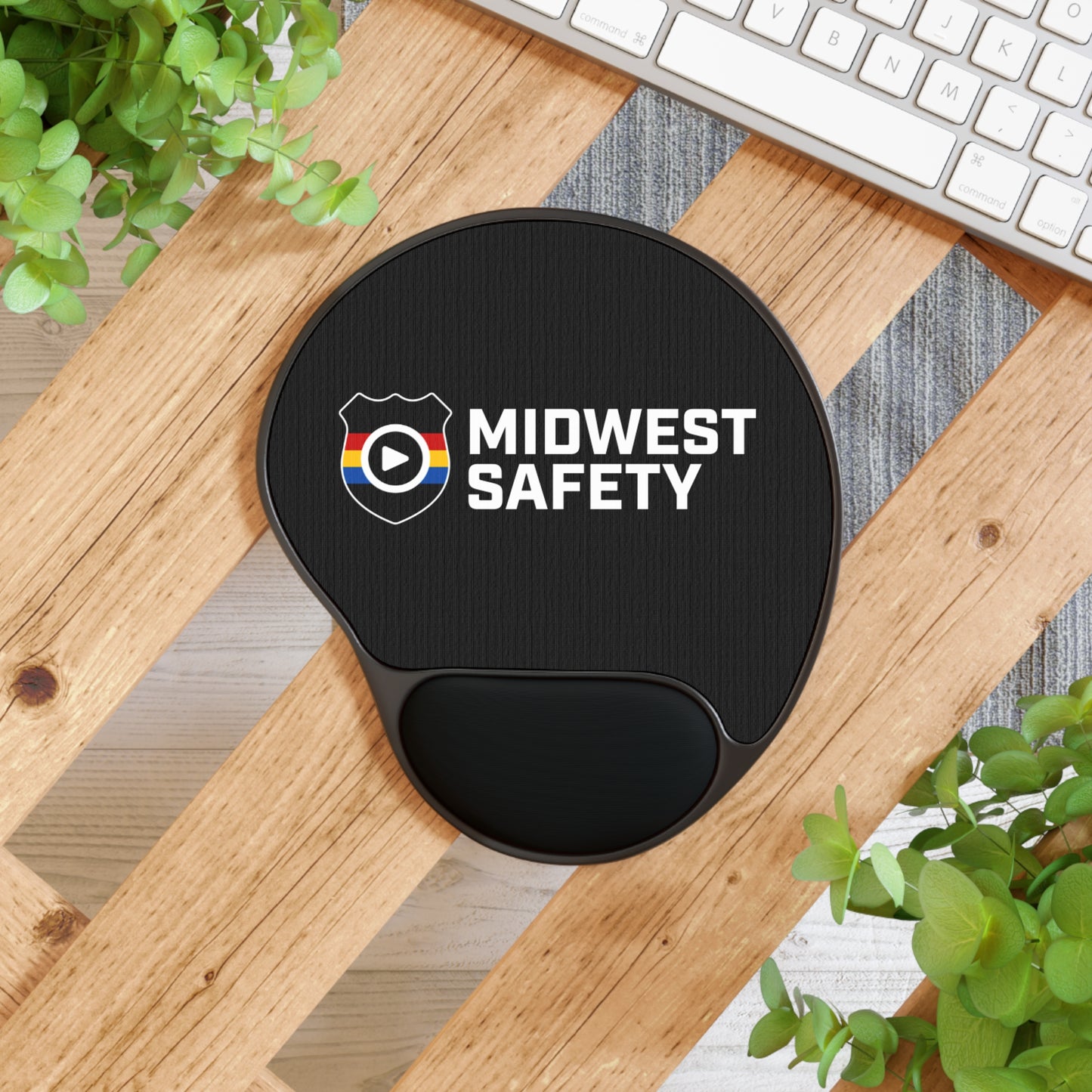 Ergonomic Mouse Pad with Wrist Rest - Midwest Safety Logo Design