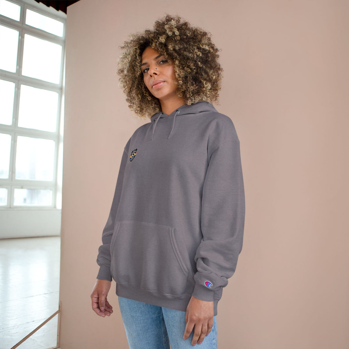 Champion Hoodie - Minimal Chest Patch Logo Pullover